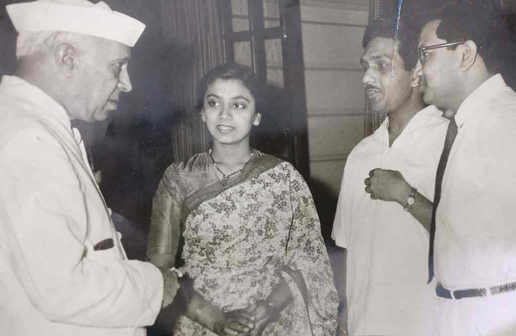 (Leftmost) Former Prime Minister of India, Jawaharlal Nehru and (Rightmost) Dr. Balraj Kumar Bhatnagar